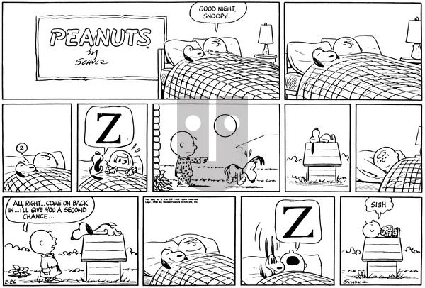 Peanuts on Sunday February 26, 1961 Comic Strip