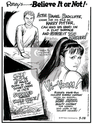 Ripley's Believe It or Not on Wednesday March 28, 2007 Comic Strip