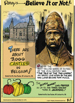 Ripley's Believe It or Not on Monday August 7, 2017 Comic Strip