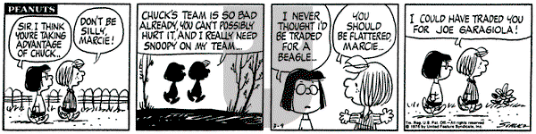 Peanuts on Tuesday March 9, 1976 Comic Strip