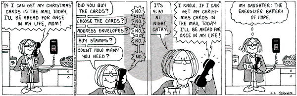 Cathy Classics on Saturday December 2, 1995 Comic Strip