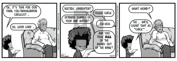 The Boondocks on Monday December 27, 1999 Comic Strip