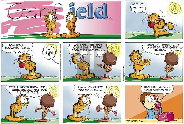 Garfield on Sunday August 6, 2000 Comic Strip