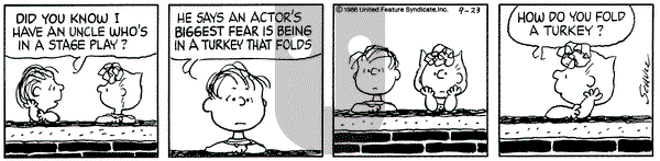 Peanuts on Tuesday September 23, 1986 Comic Strip