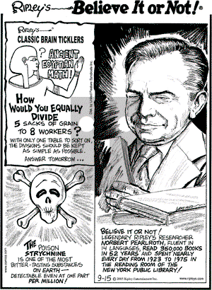 Ripley's Believe It or Not on Thursday September 15, 2005 Comic Strip