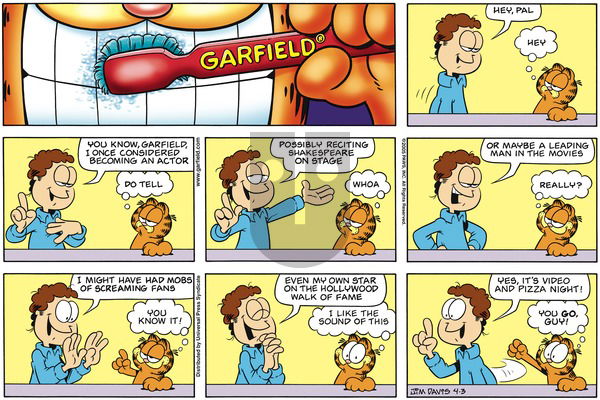 Garfield on Sunday April 3, 2005 Comic Strip