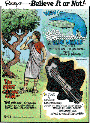Ripley's Believe It or Not on Wednesday June 19, 2013 Comic Strip