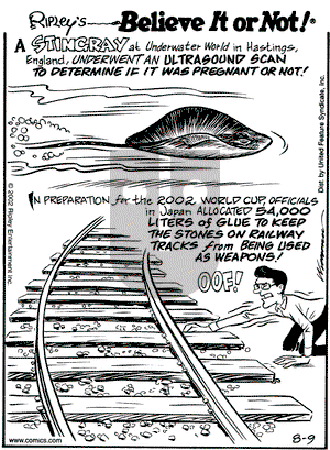Ripley's Believe It or Not on Friday August 9, 2002 Comic Strip