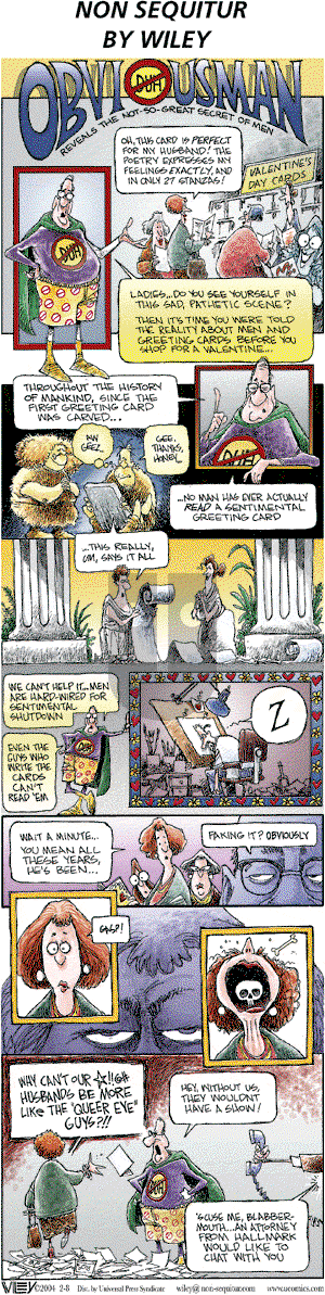 Non Sequitur on Sunday February 8, 2004 Comic Strip