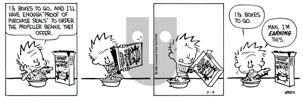 Calvin and Hobbes on Thursday March 2, 1989 Comic Strip