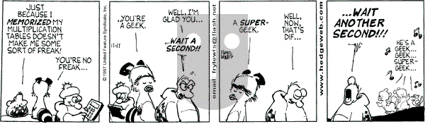 Over the Hedge on Tuesday November 11, 1997 Comic Strip