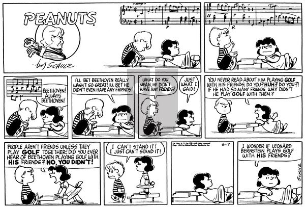 Peanuts on Sunday June 7, 1959 Comic Strip