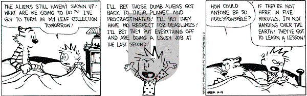 Calvin and Hobbes - Wednesday October 18, 1995 Comic Strip