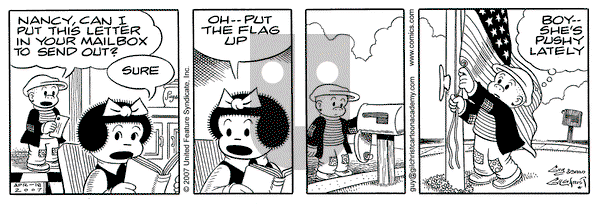 Nancy on Wednesday April 18, 2007 Comic Strip