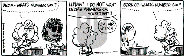Luann on Monday November 4, 1985 Comic Strip