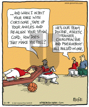 In the Bleachers on Friday February 16, 2007 Comic Strip