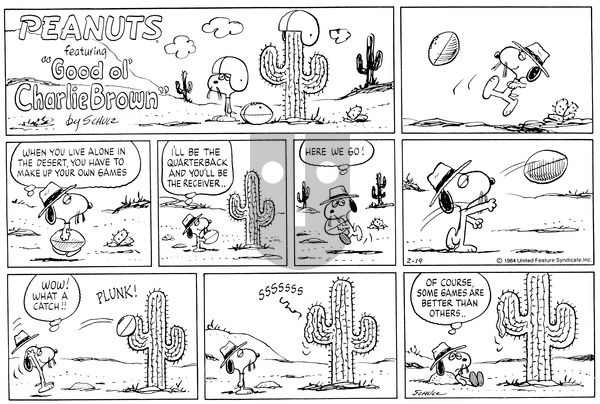 Peanuts on Sunday February 19, 1984 Comic Strip