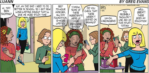 Luann on Sunday January 22, 2017 Comic Strip