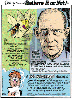 Ripley's Believe It or Not - Thursday November 12, 2009 Comic Strip