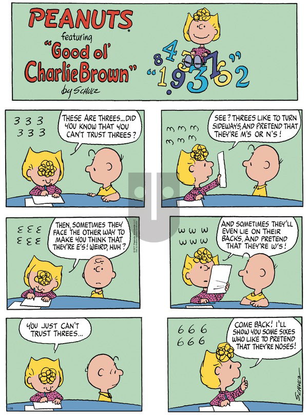 Peanuts - Sunday January 28, 2024 Comic Strip