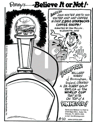 Ripley's Believe It or Not on Saturday August 10, 2002 Comic Strip