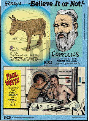 Ripley's Believe It or Not on Thursday June 20, 2019 Comic Strip