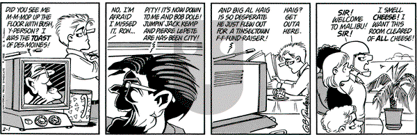 Doonesbury on Monday February 1, 1988 Comic Strip