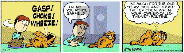 Garfield on Tuesday September 25, 1979 Comic Strip