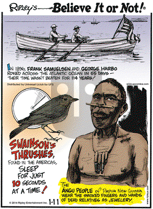 Ripley's Believe It or Not - Saturday January 11, 2014 Comic Strip