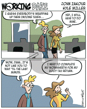 Working Daze on Friday April 15, 2005 Comic Strip