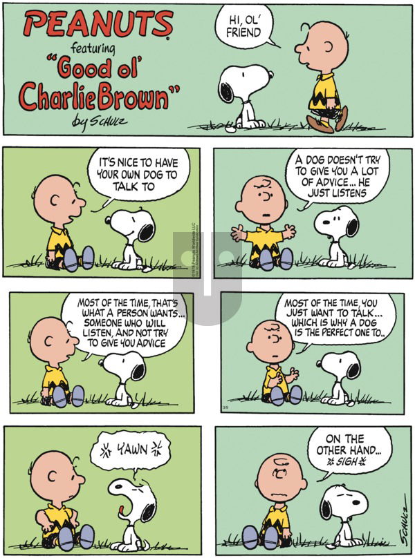Peanuts on Sunday March 9, 2025 Comic Strip