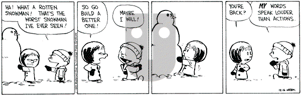 Calvin and Hobbes - Saturday December 16, 1995 Comic Strip