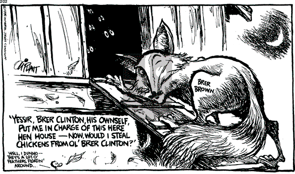 Pat Oliphant - Wednesday February 22, 1995 Comic Strip