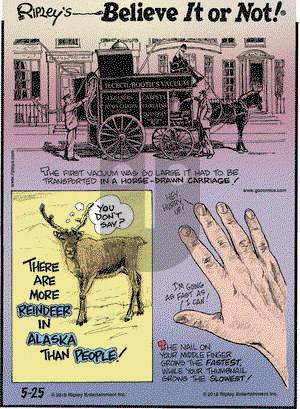 Ripley's Believe It or Not on Friday May 25, 2018 Comic Strip