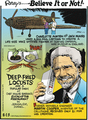 Ripley's Believe It or Not on Thursday June 13, 2013 Comic Strip