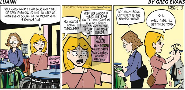 Luann on Sunday May 18, 2025 Comic Strip