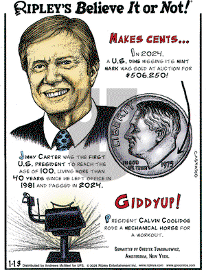 Ripley's Believe It or Not - Monday January 13, 2025 Comic Strip