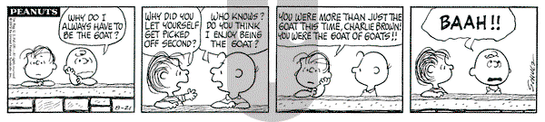 Peanuts on Tuesday August 21, 1973 Comic Strip