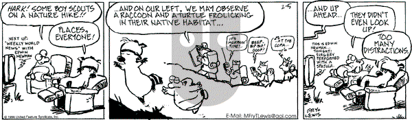Over the Hedge on Monday February 5, 1996 Comic Strip