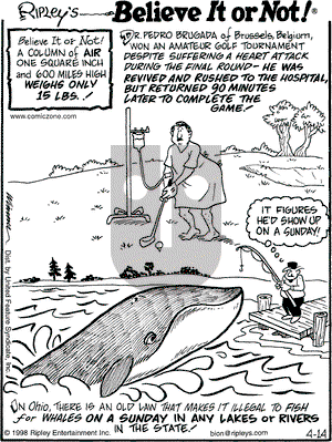 Ripley's Believe It or Not on Tuesday April 14, 1998 Comic Strip