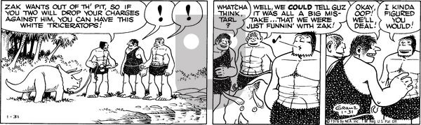 Alley Oop on Saturday January 31, 1976 Comic Strip