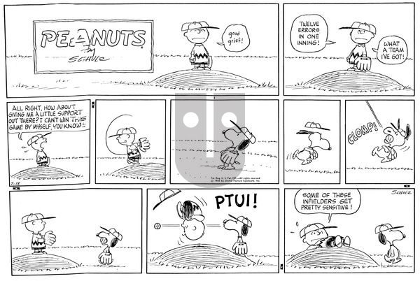 Peanuts on Sunday July 18, 1965 Comic Strip