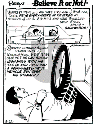 Ripley's Believe It or Not on Friday March 12, 2004 Comic Strip