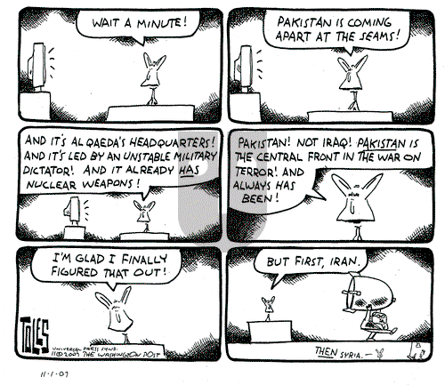 Tom Toles on Thursday November 1, 2007 Comic Strip