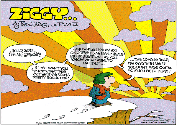 Ziggy - Sunday January 5, 2003 Comic Strip