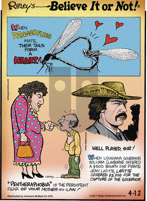 Ripley's Believe It or Not on Wednesday April 12, 2017 Comic Strip