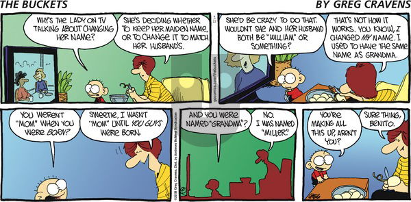 The Buckets on Sunday April 22, 2018 Comic Strip