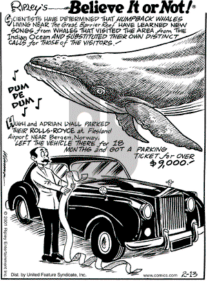 Ripley's Believe It or Not on Tuesday February 13, 2001 Comic Strip