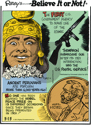 Ripley's Believe It or Not on Tuesday May 15, 2012 Comic Strip