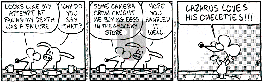 Pearls Before Swine - Wednesday October 30, 2002 Comic Strip